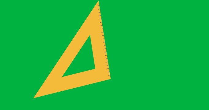 Digital animation of geometry set square icon against black background