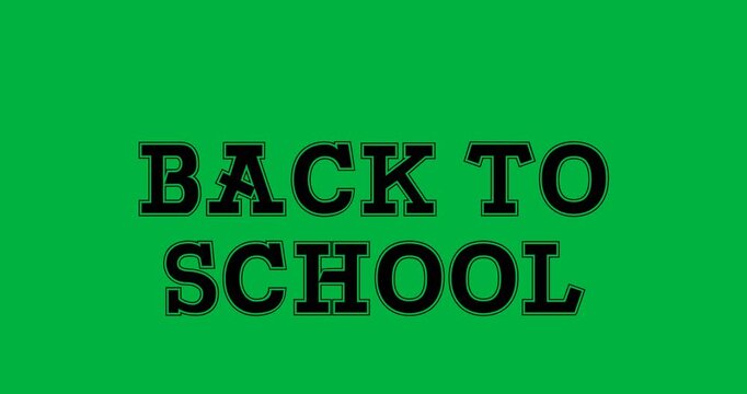 Digital animation of back to school text banner against white background