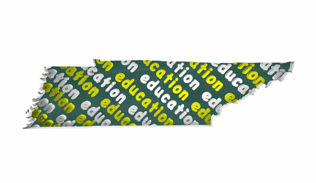 Tennessee TN Education School Board District State Map Student Learning 3d Illustration