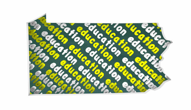 Pennsylvania PN Education School Board District State Map Student Learning 3d Illustration.jpg