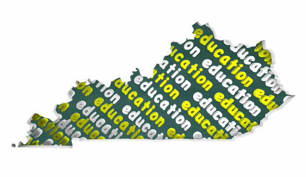 Kentucky KY Education School Board District State Map Student Learning 3d Illustration