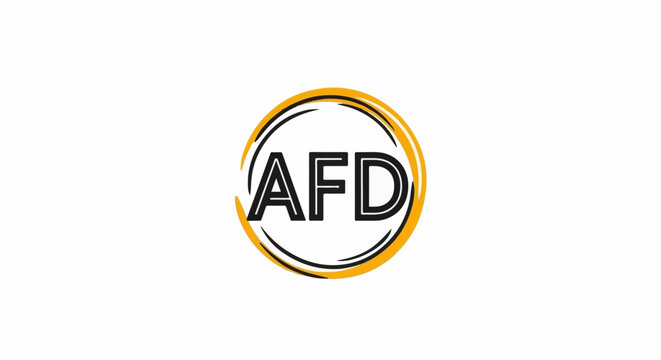 Bold black letters "AFD" inside a stylized yellow and black circle