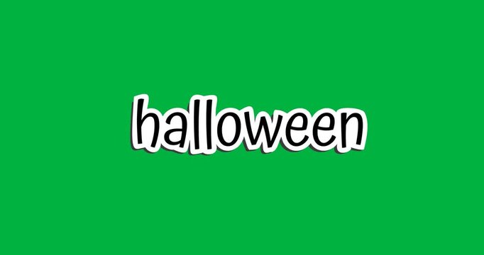 Halloween digital illustration holiday scary celebration animation text typography black background