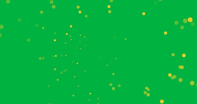 Digital animation of multiple yellow spots floating against black background