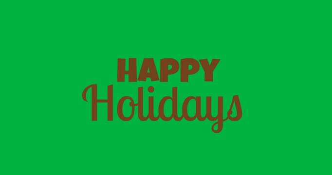 Digital animation of happy holidays text banner against black background