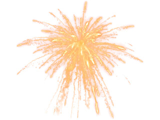 Obraz premium Golden sparkler isolated on transparent background with sparkling effect