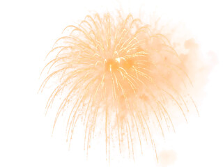 Obraz premium Vibrant orange firework exploding in the air isolated on transparent background