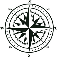 Obraz premium Compass rose illustration providing essential navigation and direction guidance