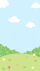 Fototapeta premium Natural scenery cartoon images, suitable for children's content 