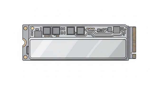 Computer RAM module closeup.