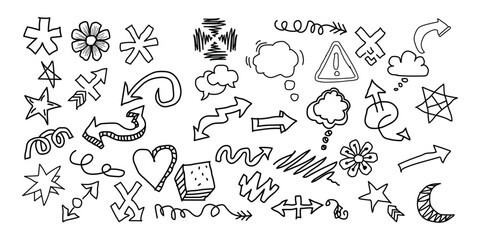 Fototapeta premium Collection of hand drawn doodle icons and symbols