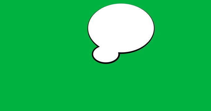 Digital animation of blank speech bubble floating against black background