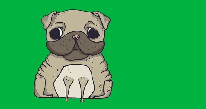 Digital animation of puppy dog icon against black background