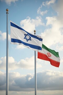 israeli and iranian flags