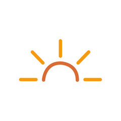 Obraz premium Sunset Sunrise Line Icon Minimalist Morning Evening Concept