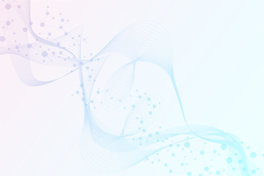 Structure molecule and communication Dna, atom, neurons. Science concept for your design. Connected lines with dots. Medical, technology, chemistry, science background. illustration.