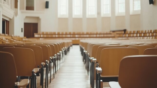 Empty auditorium with rows of seating