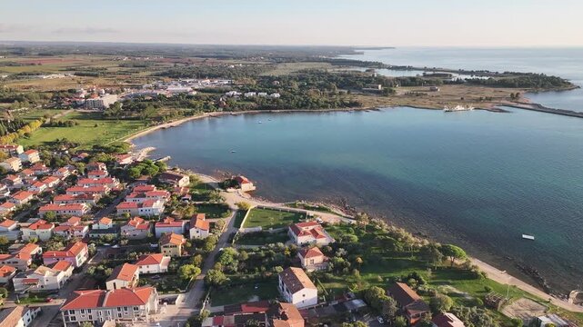 Umag Peninsula And Town Square Aerial View