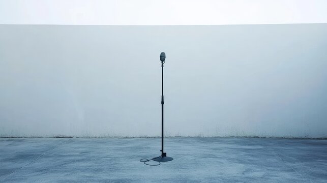 Vintage microphone on a stand