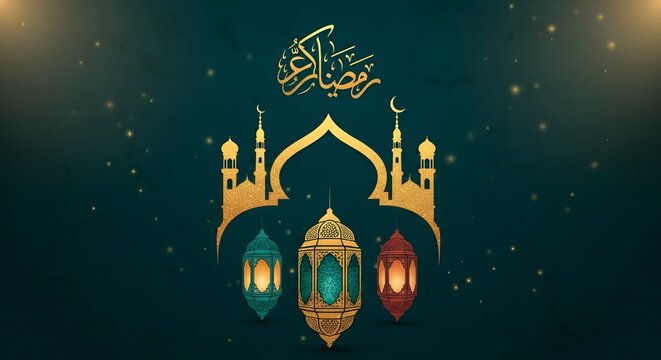 Happy muharram a colorful islamic festival background for muslims wishes greetings