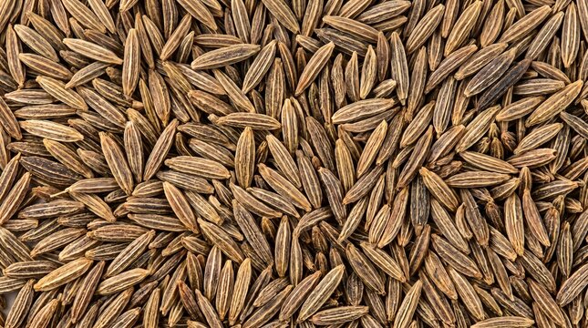 Close-up of cumin seeds, culinary spice, and cooking ingredient spice macro, dried herbs texture, food close-up, spice top-down, herb background, copy space