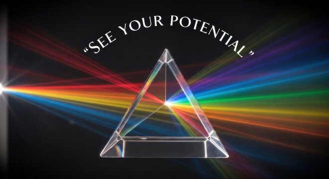 Crystal Prism Refracting Light Spectrum 556