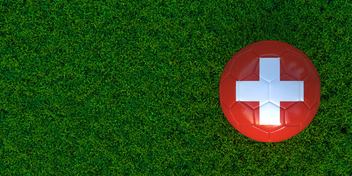 Football Textured With The National Flag Of Switzerland