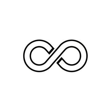Simple Black Infinity Symbol Illustration.