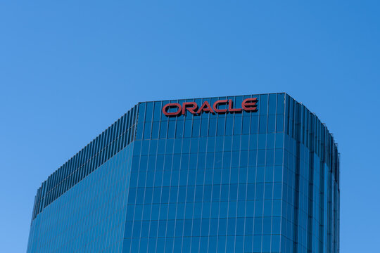 

Irvine, California, USA - July 10, 2022: The exterior of an Oracle Corporation office building at 17901 Von Karman Avenue in Irvine, California, USA. Oracle Corporation is a major American multinati