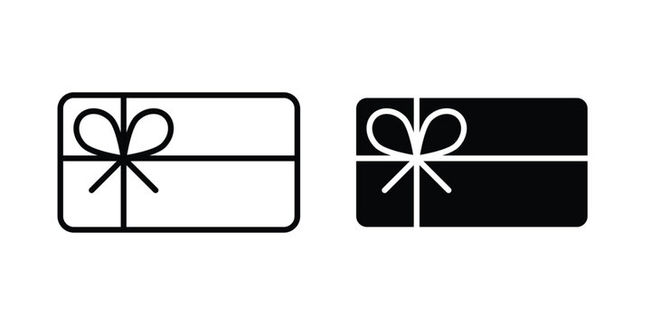 Gift card icon Flat and linear stroke vector design isolated illustration.