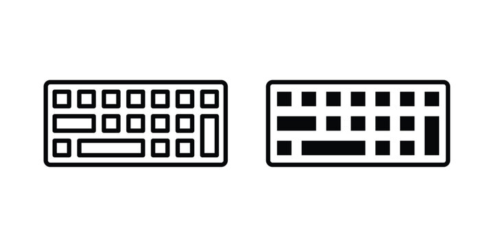 Keyboard icon Flat and linear stroke vector design isolated illustration.