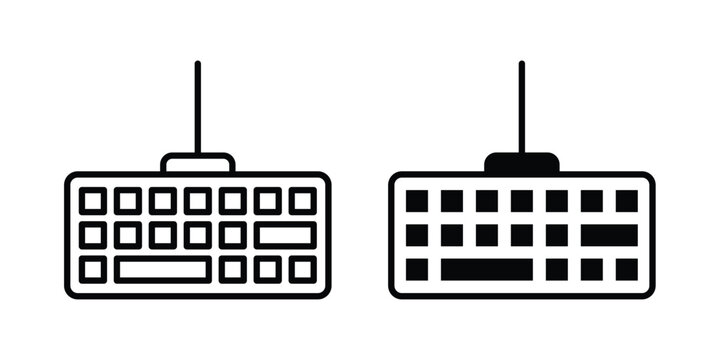 Keyboard icon Flat and linear stroke vector design isolated illustration.