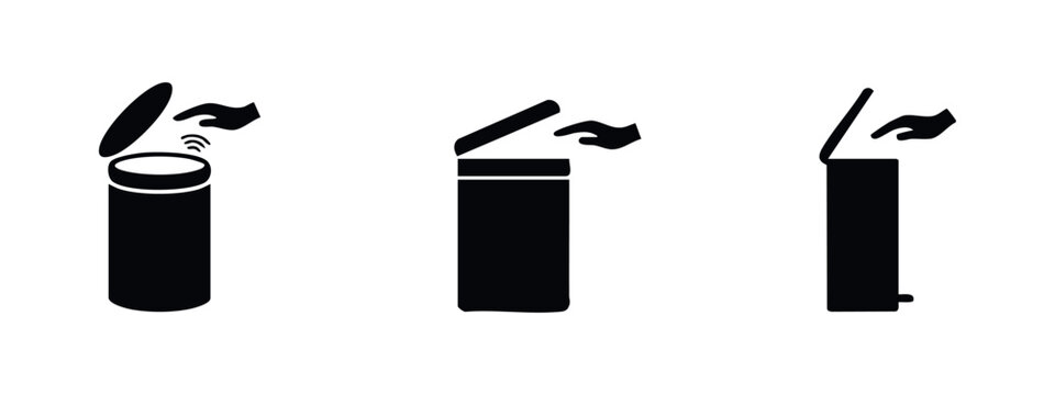 Trash Can Icons with Hands