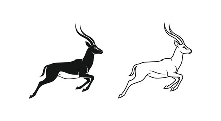 Fototapeta premium Antelope Animal Art: Graceful Deer Sketches Vector