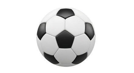 Fototapeta premium A classic black and white patterned soccer ball isolated on a clean white background, highlighting the traditional design used in professional sports and recreational training for football enthusiasts