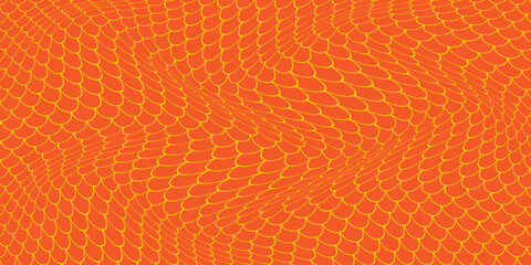 simple yellow fish scale wave pattern for banner poster background. © kowsar