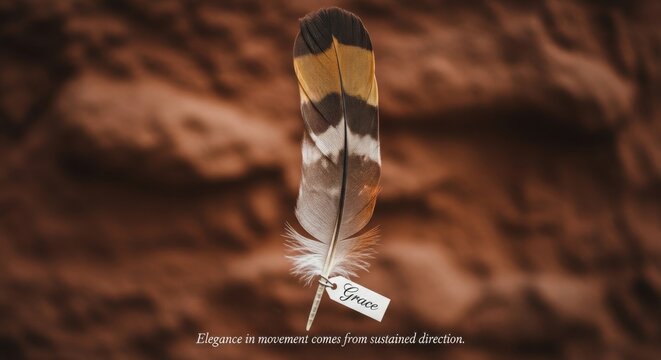 Textured Earthy Feather with Grace Tag, Gigapixel Standard v2 6x