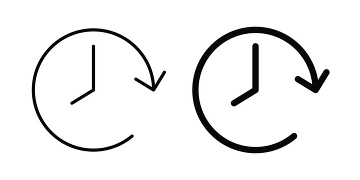 Time forward icon Flat and linear stroke vector design isolated illustration.