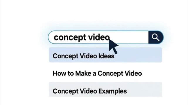 Animated concept video search illustration.