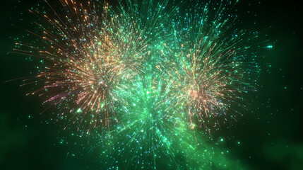 Fototapeta premium Colorful fireworks illuminate the night sky, creating a festive atmosphere of celebration and joy.