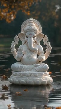 Ganesha statue on the water