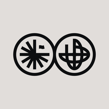 abstract circle and globe minimalist logo