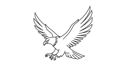 Obraz premium Eagle flying with outstretched wings soaring.