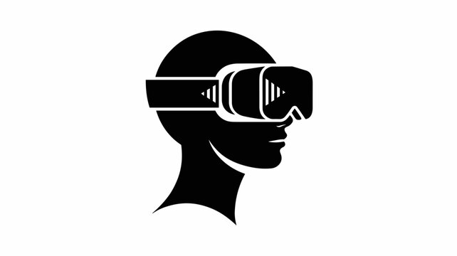 Geometric female profile with sleek VR visor &ndash; Great for high-tech research, augmented reality, or future workplace concepts.