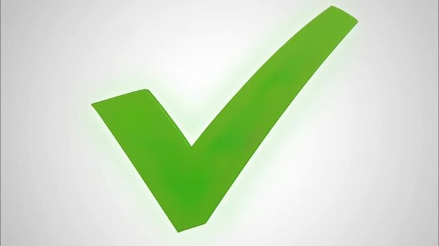 Green checkmark on white background.