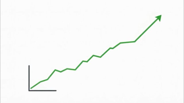 Green line graph with upward trend.