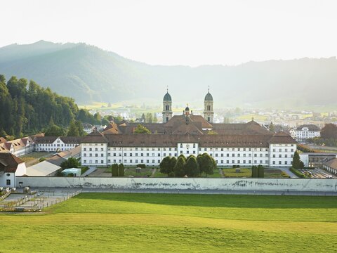Benedictine abbey, monastery, place of pilgrimage, Einsiedeln, Canton Schwyz, Switzerland