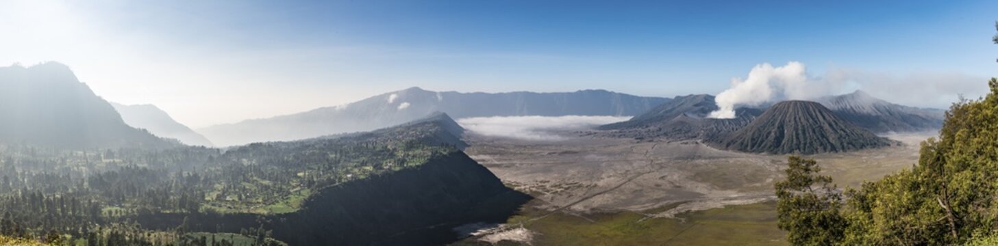Cemoro Lawang, village on caldera edge, Mount Bromo, Bromo Tengger Semeru National Park, Java, Indonesia