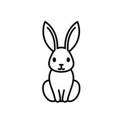 Fototapeta premium Cute Bunny Rabbit Outline Icon
