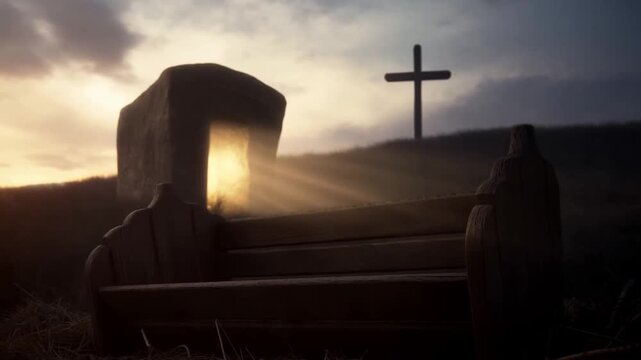 Stone tomb reveals miracle at sunrise miracle illuminates sacred landscape miracle captures audience attention instantly delivers high premium stock footage quality today always.